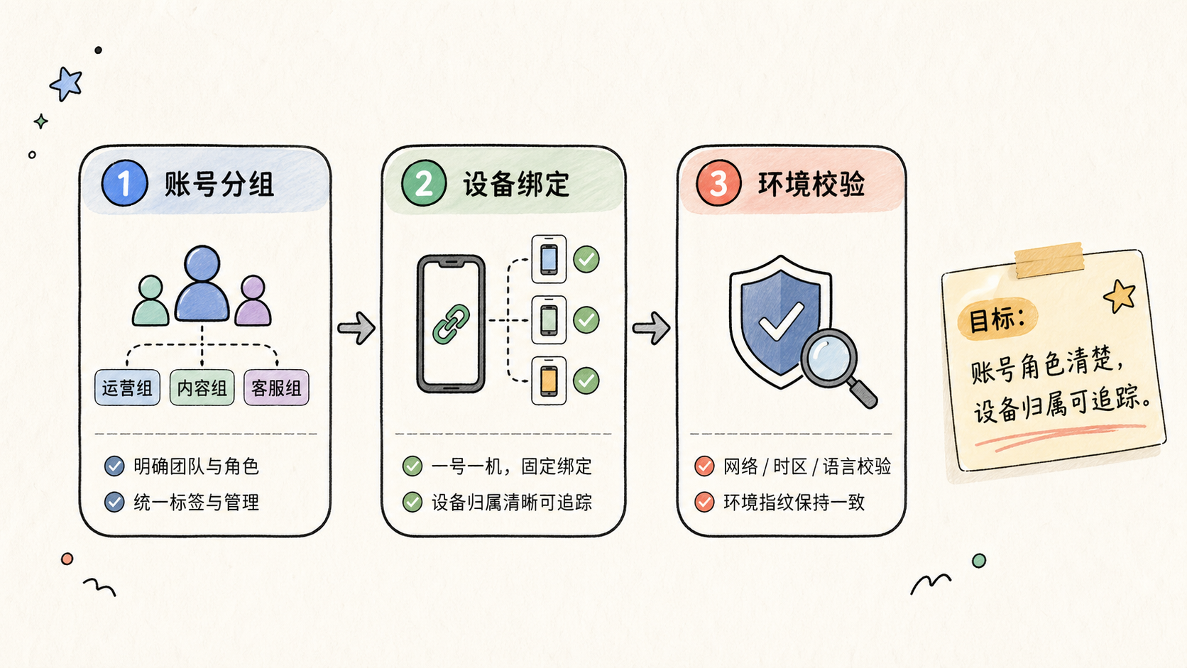 Explanatory illustration showing 先把前置条件对齐 and TikTok矩阵