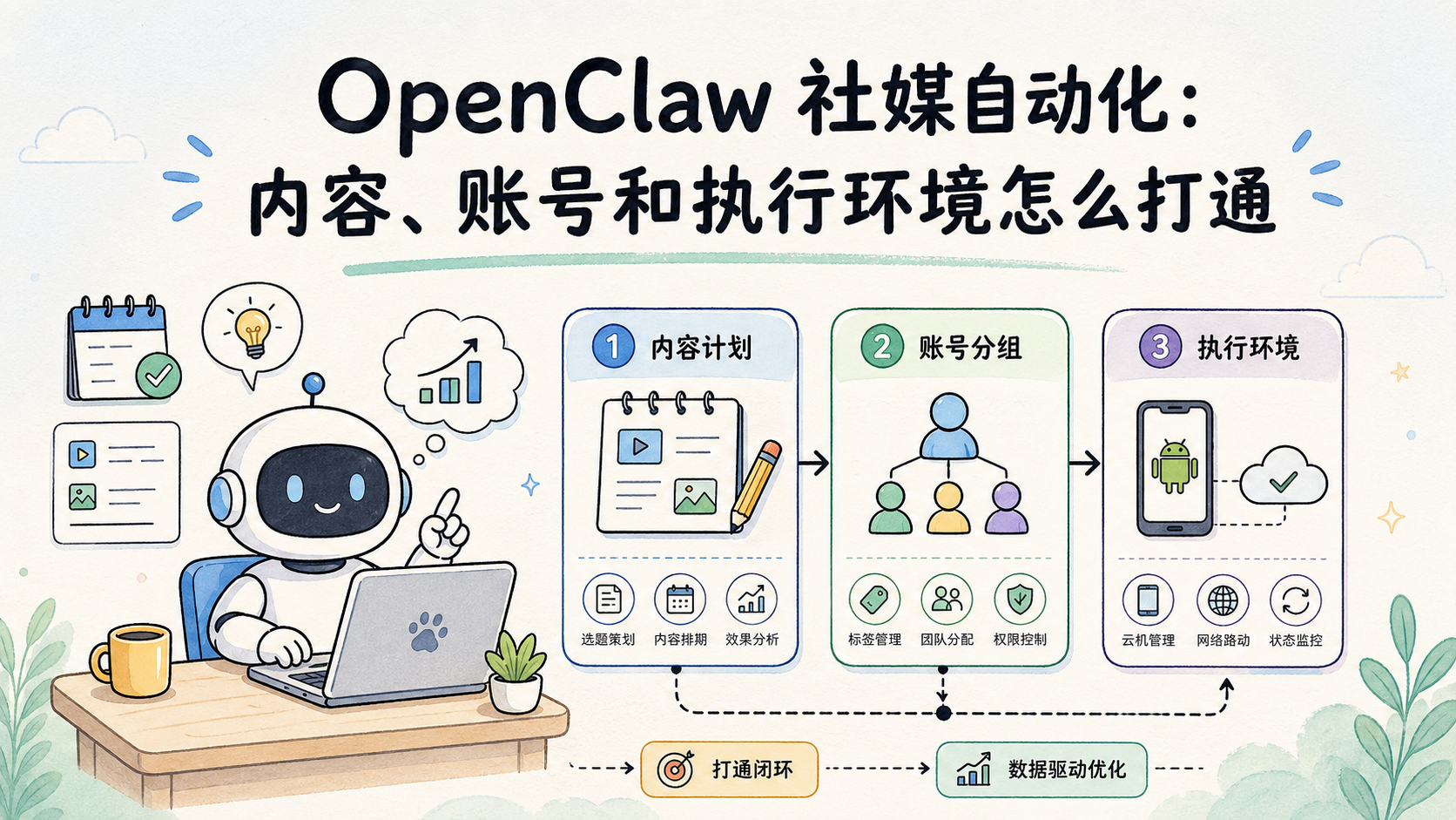 Cover illustration for OpenClaw 社媒自动化