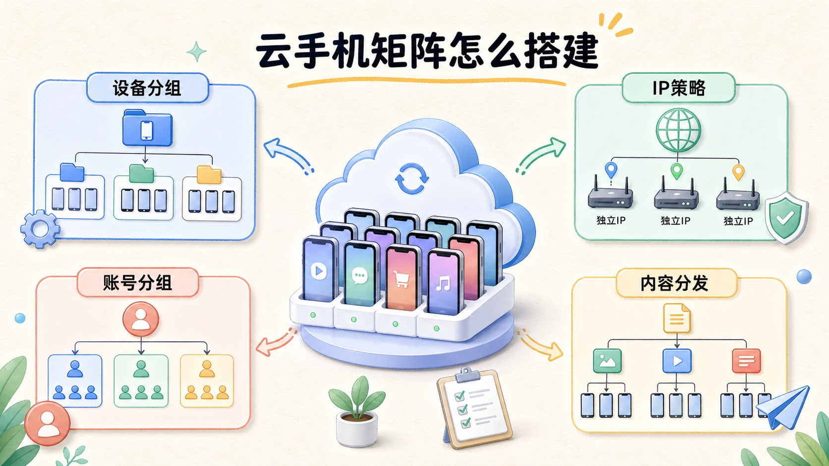 Cover illustration for 云手机矩阵