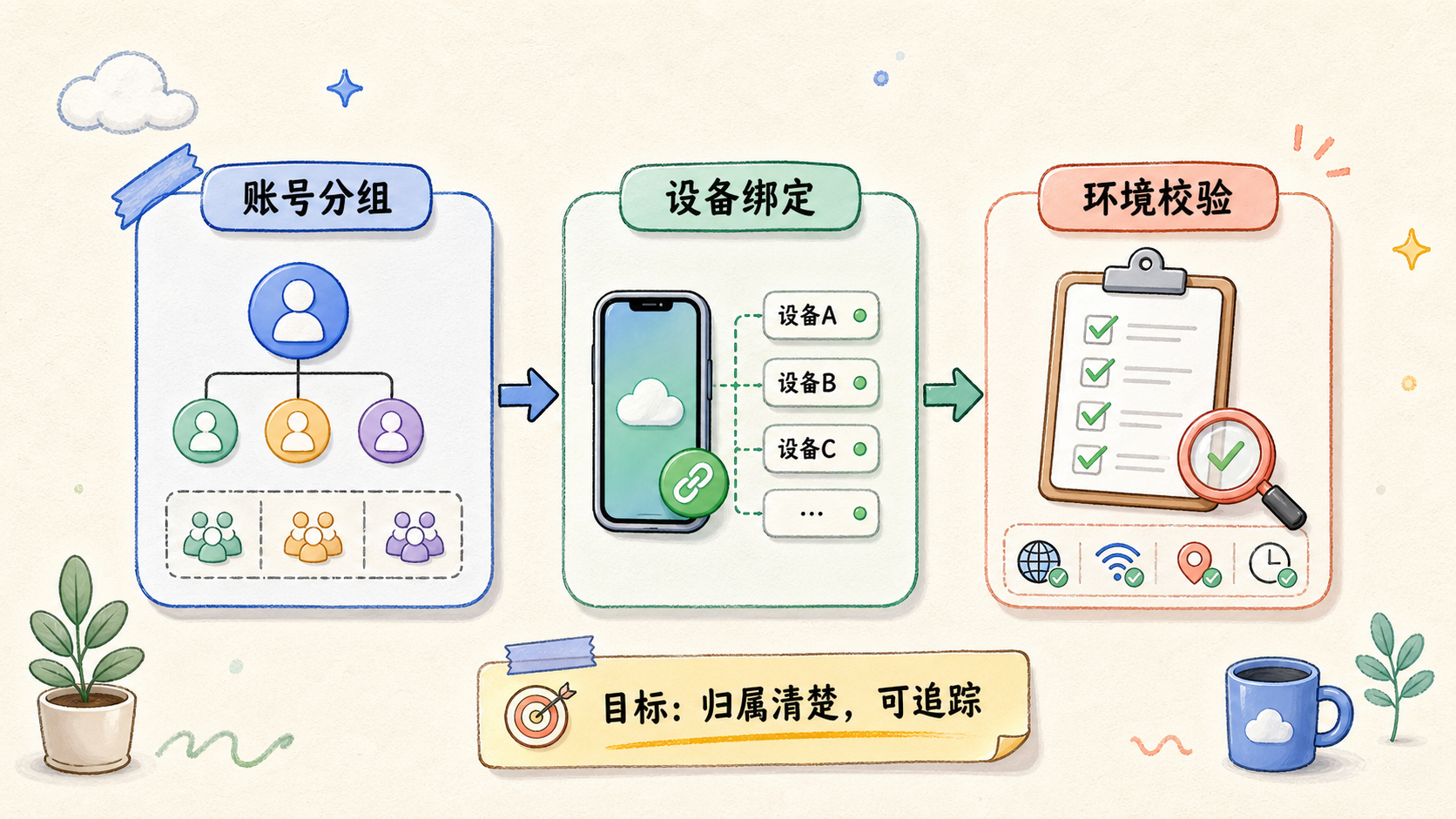 Part 1 explanatory illustration showing 先把前置条件对齐，再理解云手机矩阵