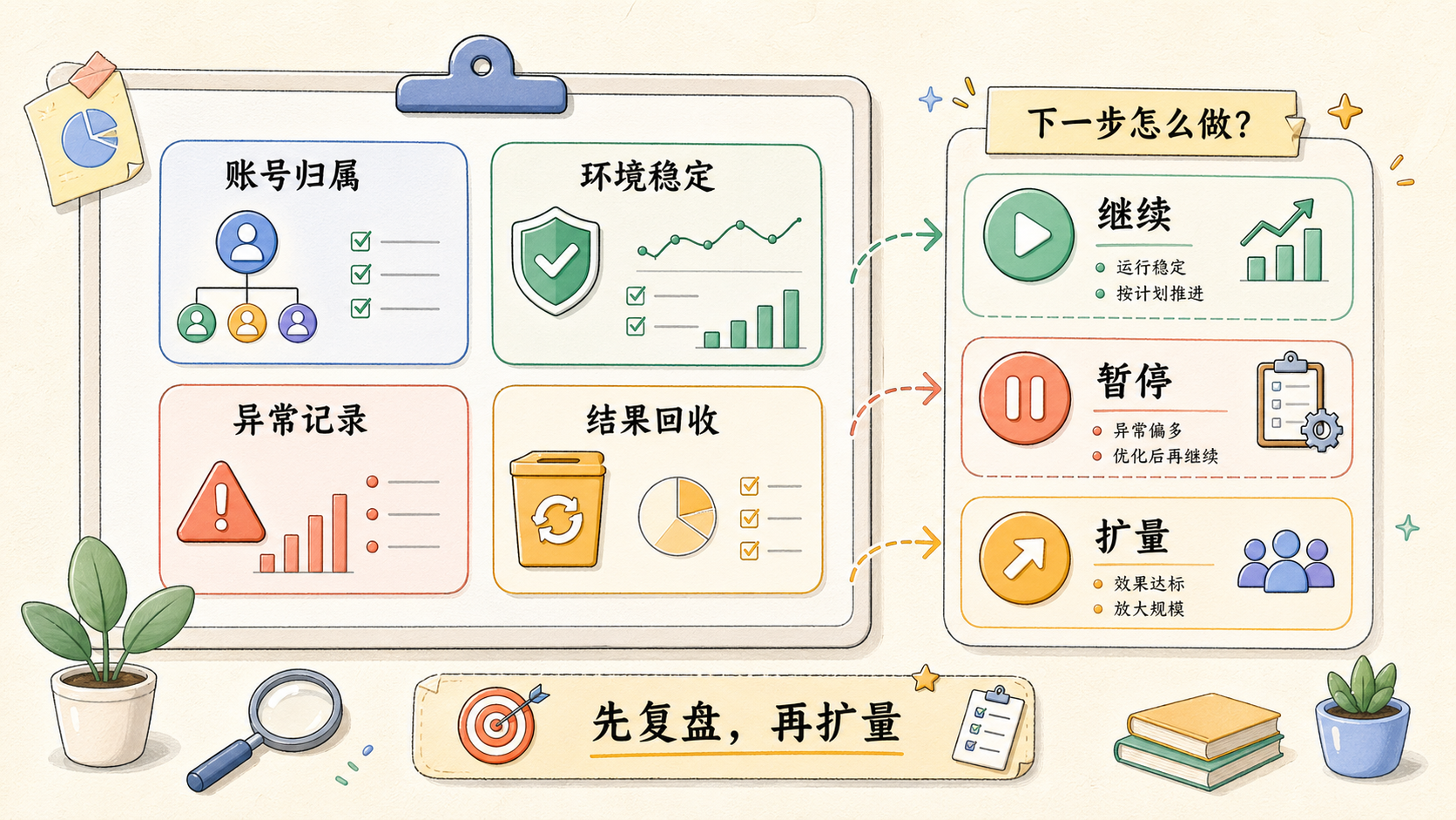 Part 3 explanatory illustration showing 开始前先确认是否适合这样做，以及云手机矩阵怎么搭建才不会跑偏