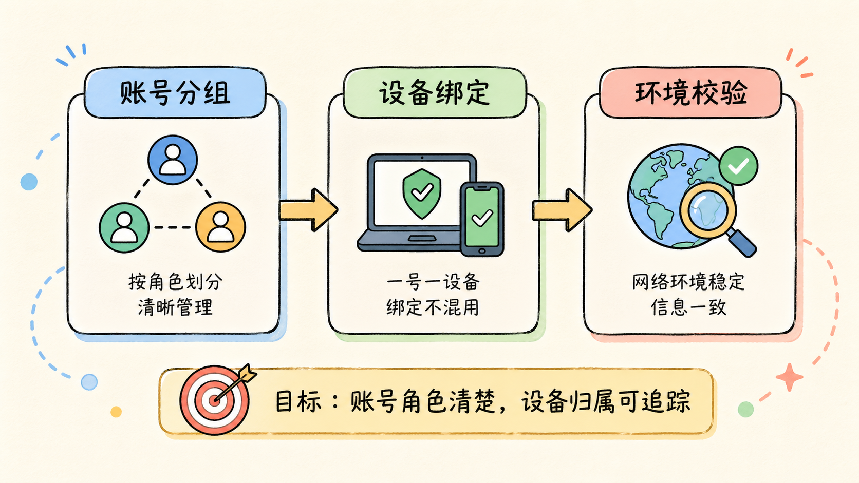 Part 1 explanatory illustration showing 开始前先确认是否适合这样做，以及海外社媒矩阵第一阶段是不是该现在启动