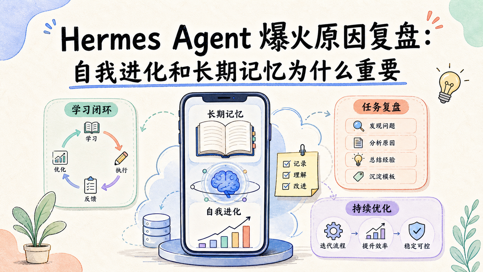 Cover illustration for Hermes Agent 爆火原因