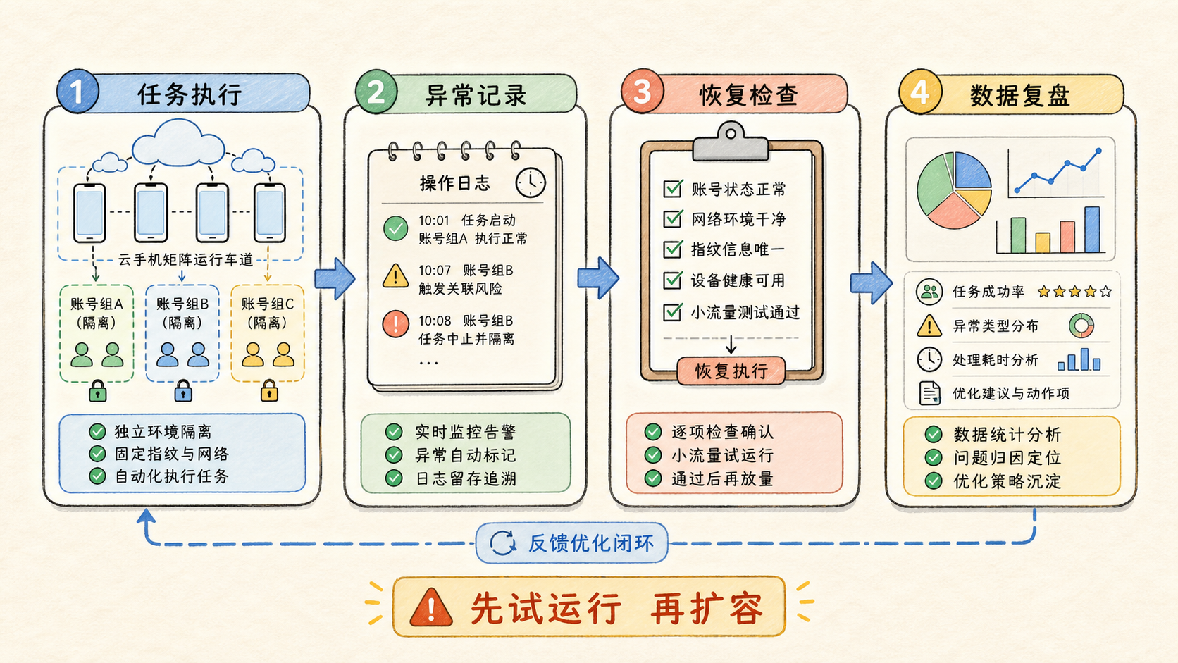 Part 2 explanatory illustration showing 账号防关联怎么做？云手机矩阵的环境隔离逻辑先看前置条件