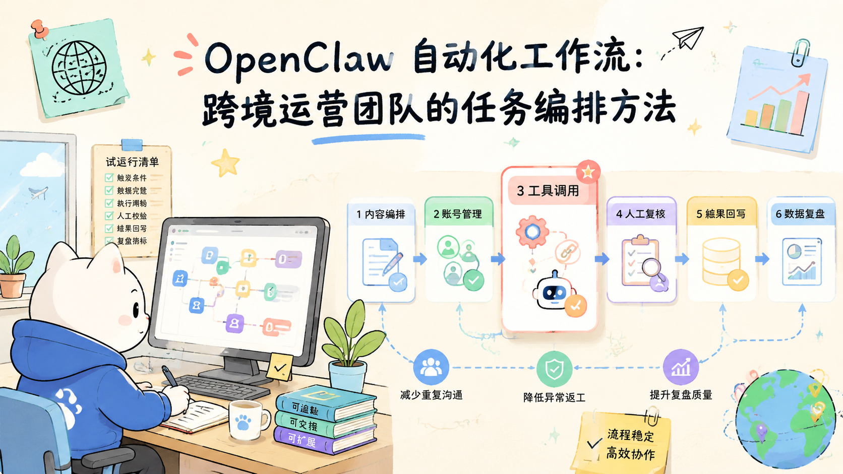 Cover illustration for OpenClaw 自动化工作流
