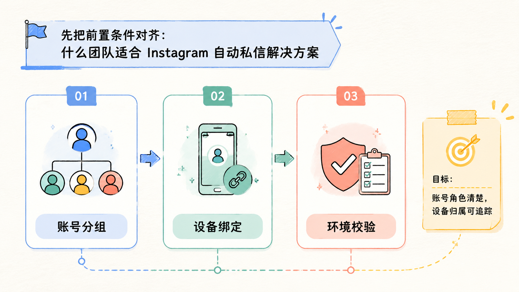 Part 1 explanatory illustration showing 先把前置条件对齐：什么团队适合 Instagram 自动私信解决方案