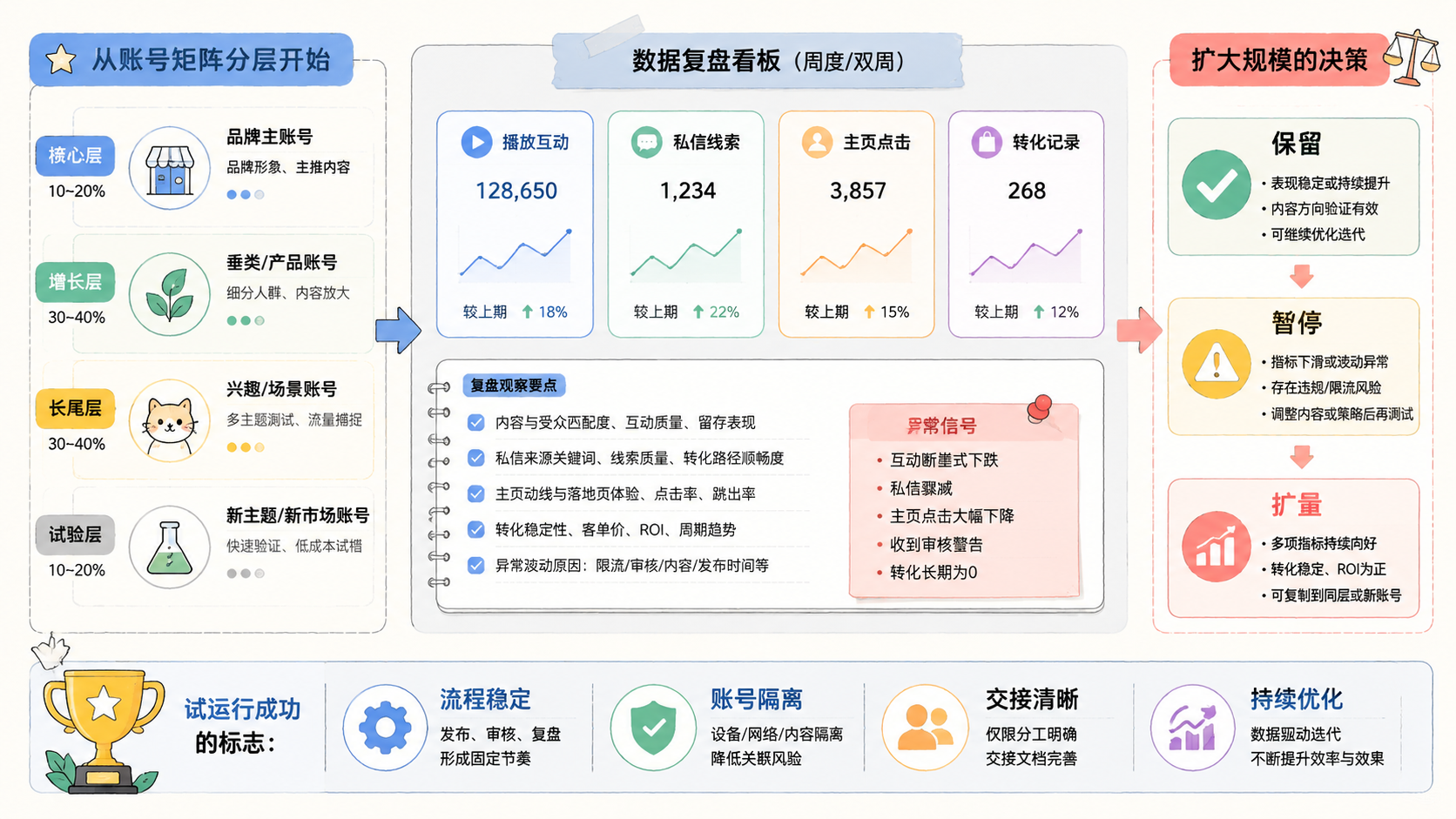 Part 3 explanatory illustration showing Instagram 批量发布先从账号矩阵分层开始