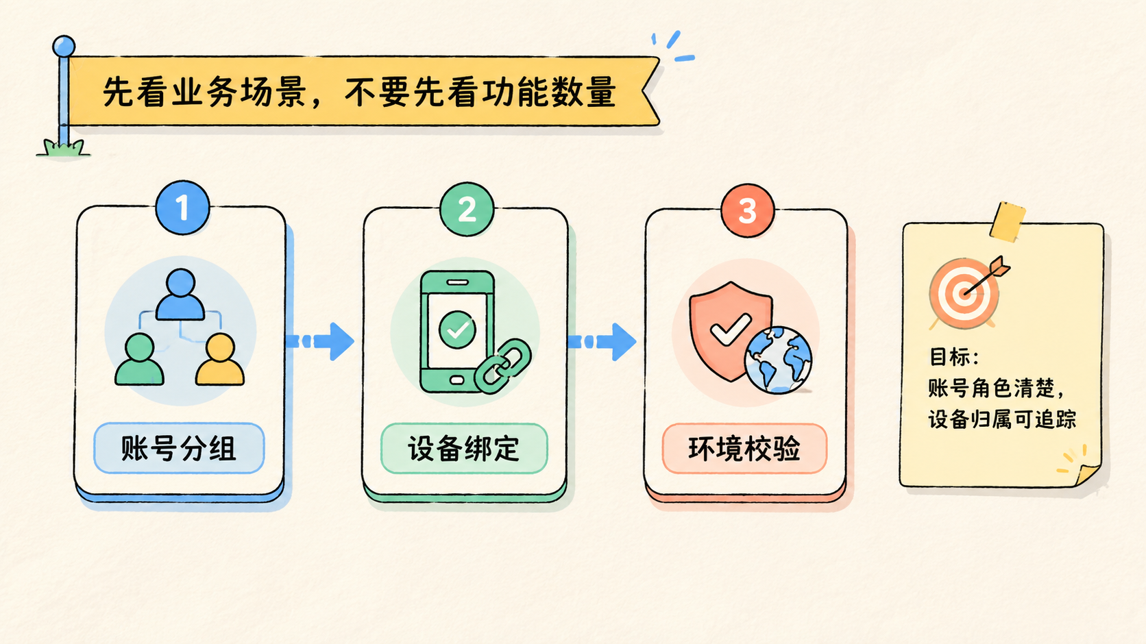 Part 1 explanatory illustration showing 好用的云控软件怎么选：先看业务场景，不要先看功能数量