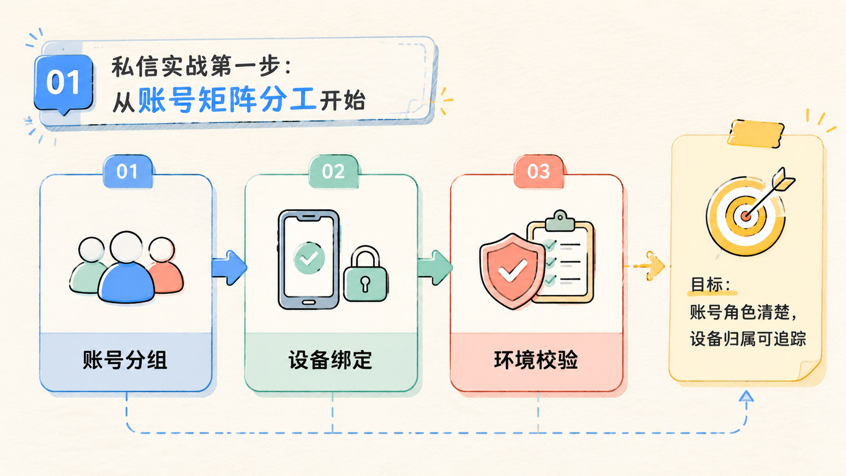 Part 1 explanatory illustration showing Instagram 私信先从账号矩阵分工开始