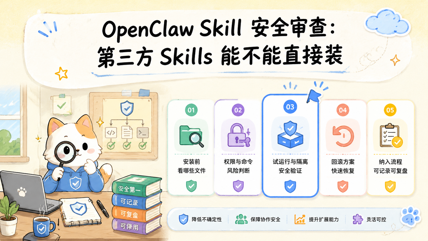 Cover illustration for OpenClaw Skill 安全审查