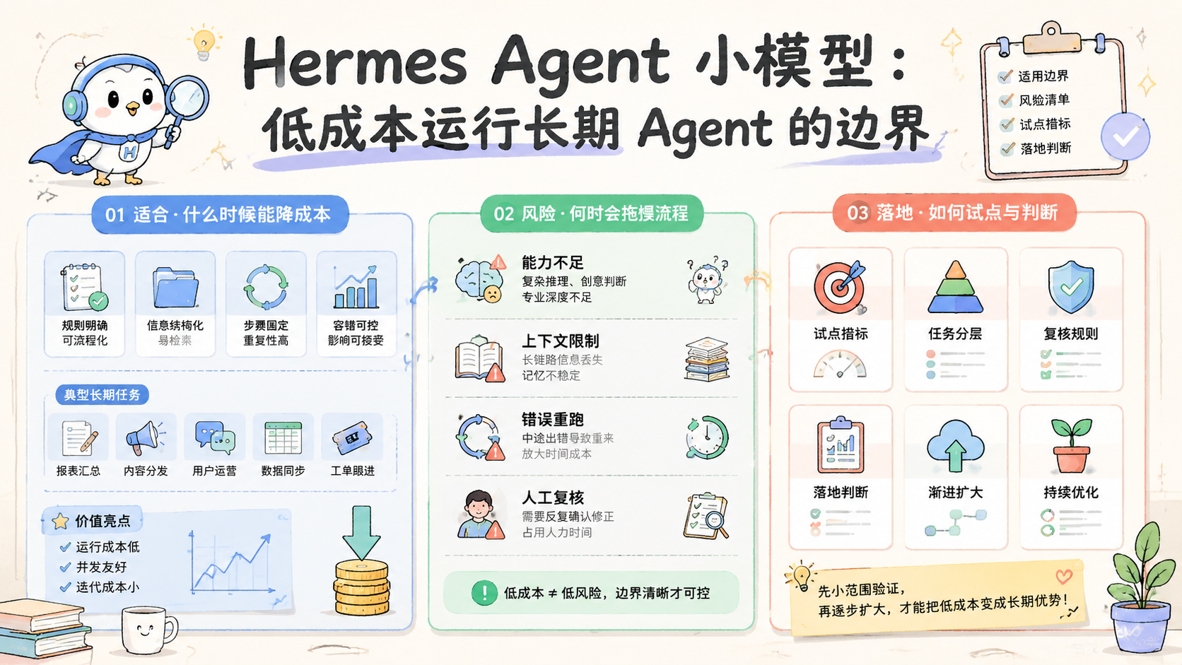 Cover illustration for Hermes Agent 小模型