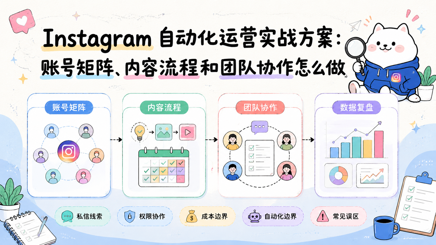 Cover illustration for Instagram 自动化运营
