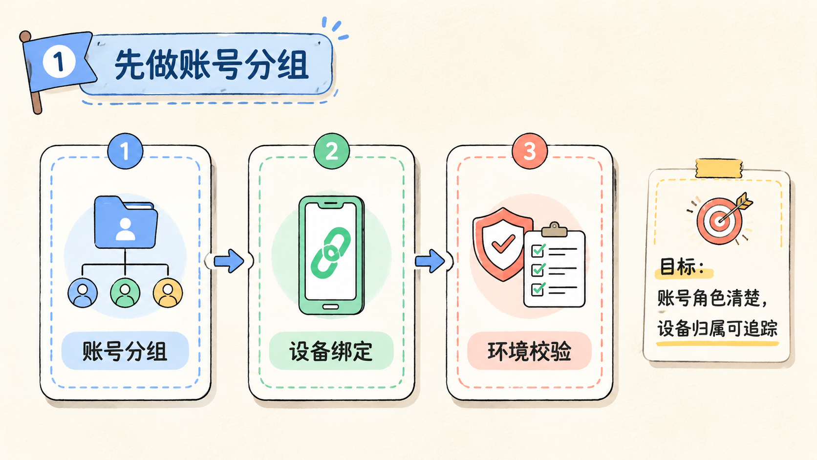 Part 1 explanatory illustration showing TikTok多账号管理先做账号分组