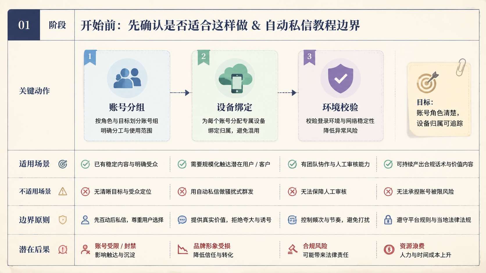Instagram 自动私信流程、账号矩阵和团队协作示意图
