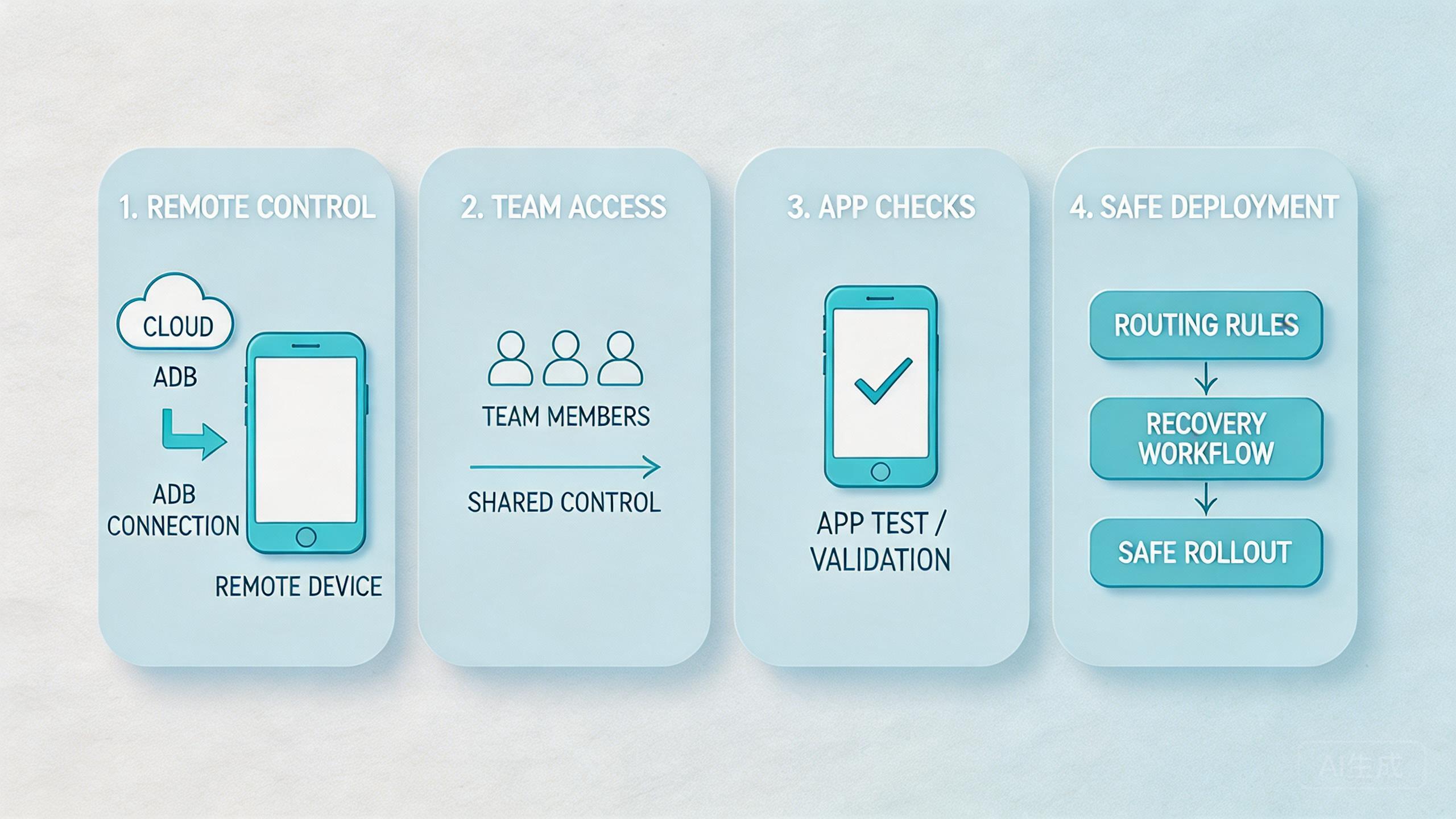 Explanatory illustration showing What Is Cloud Phone ADB for Remote Device Control?