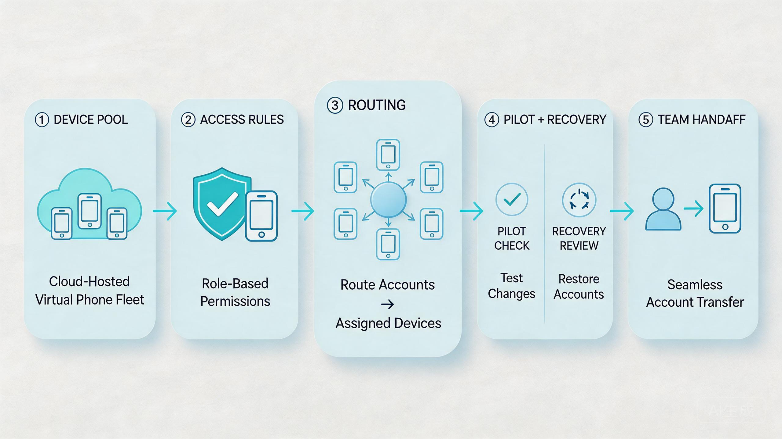 Explanatory illustration showing What Is Cloud Phones for Large-Scale Account Management?