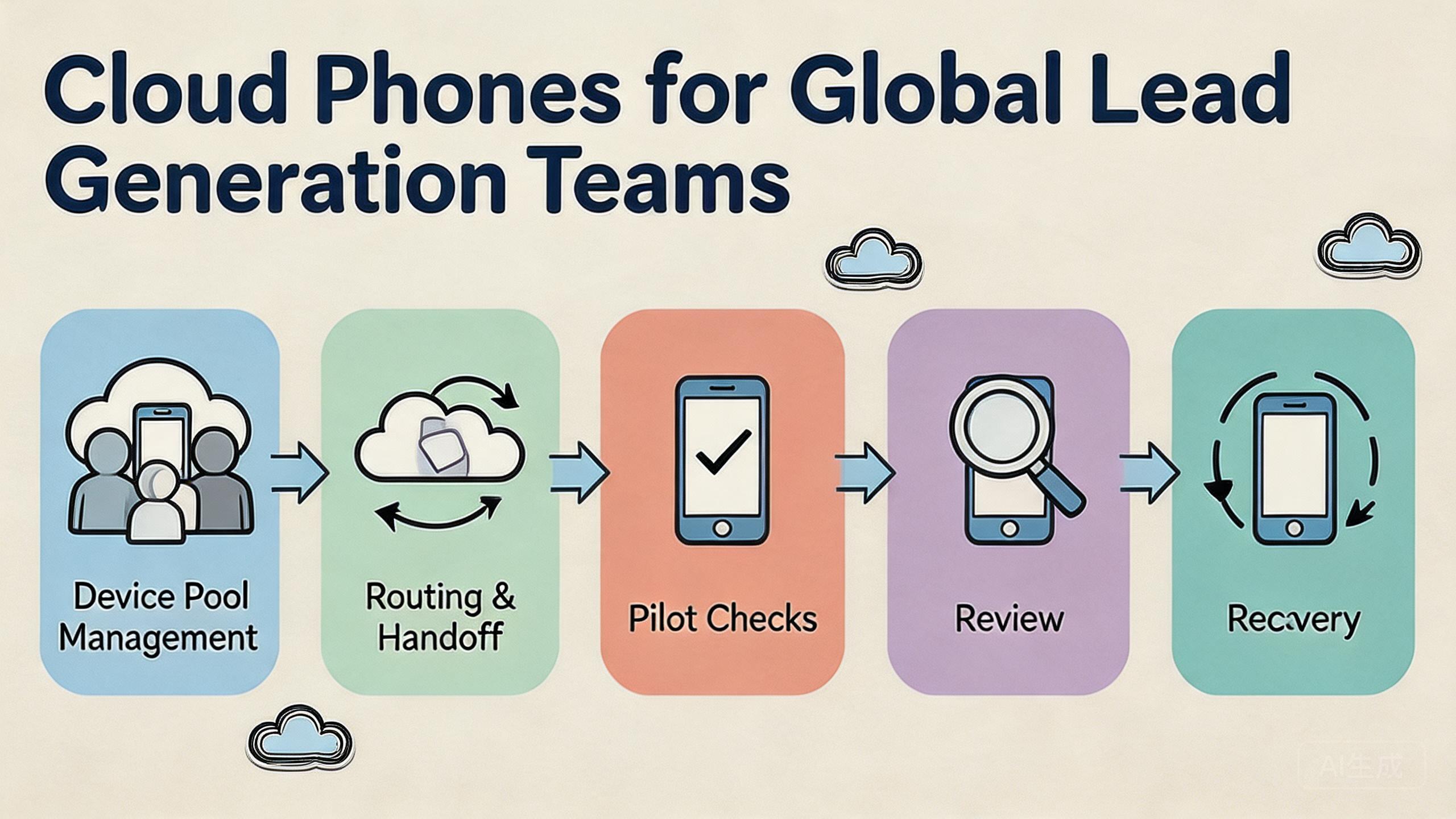 Cover illustration for cloud mobile infrastructure for global lead generation
