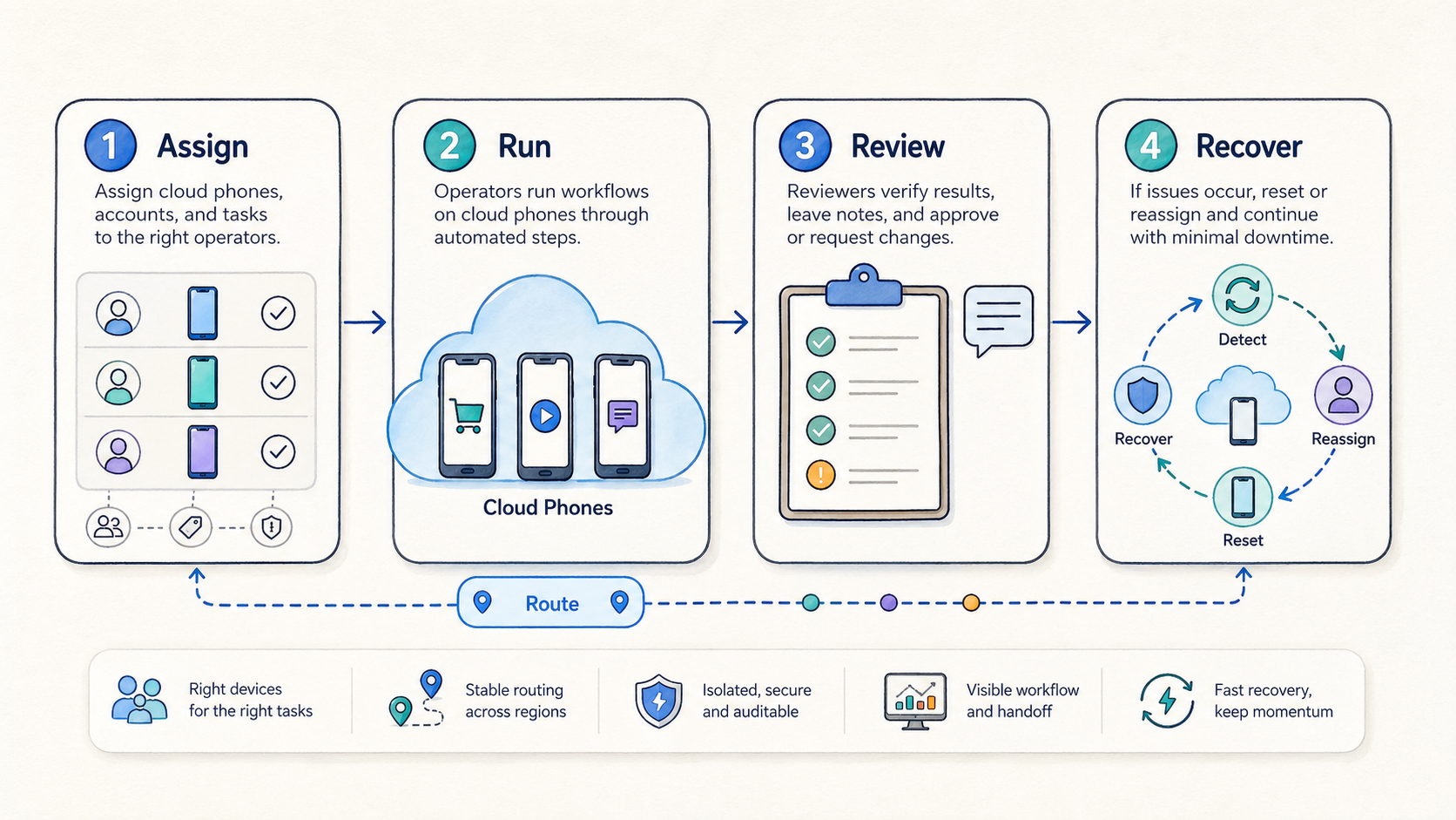 Part 2 explanatory illustration showing What Mobile Automation Means for Cloud Phone Teams