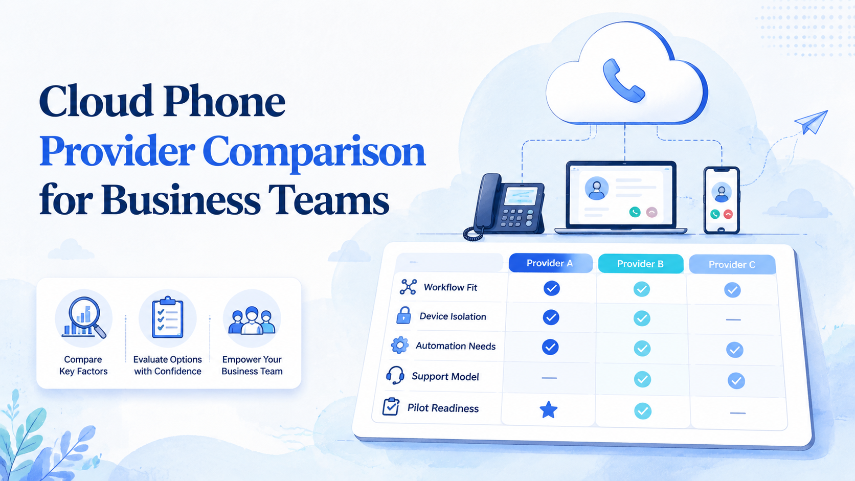 Cloud Phone Provider Comparison for Business Teams
