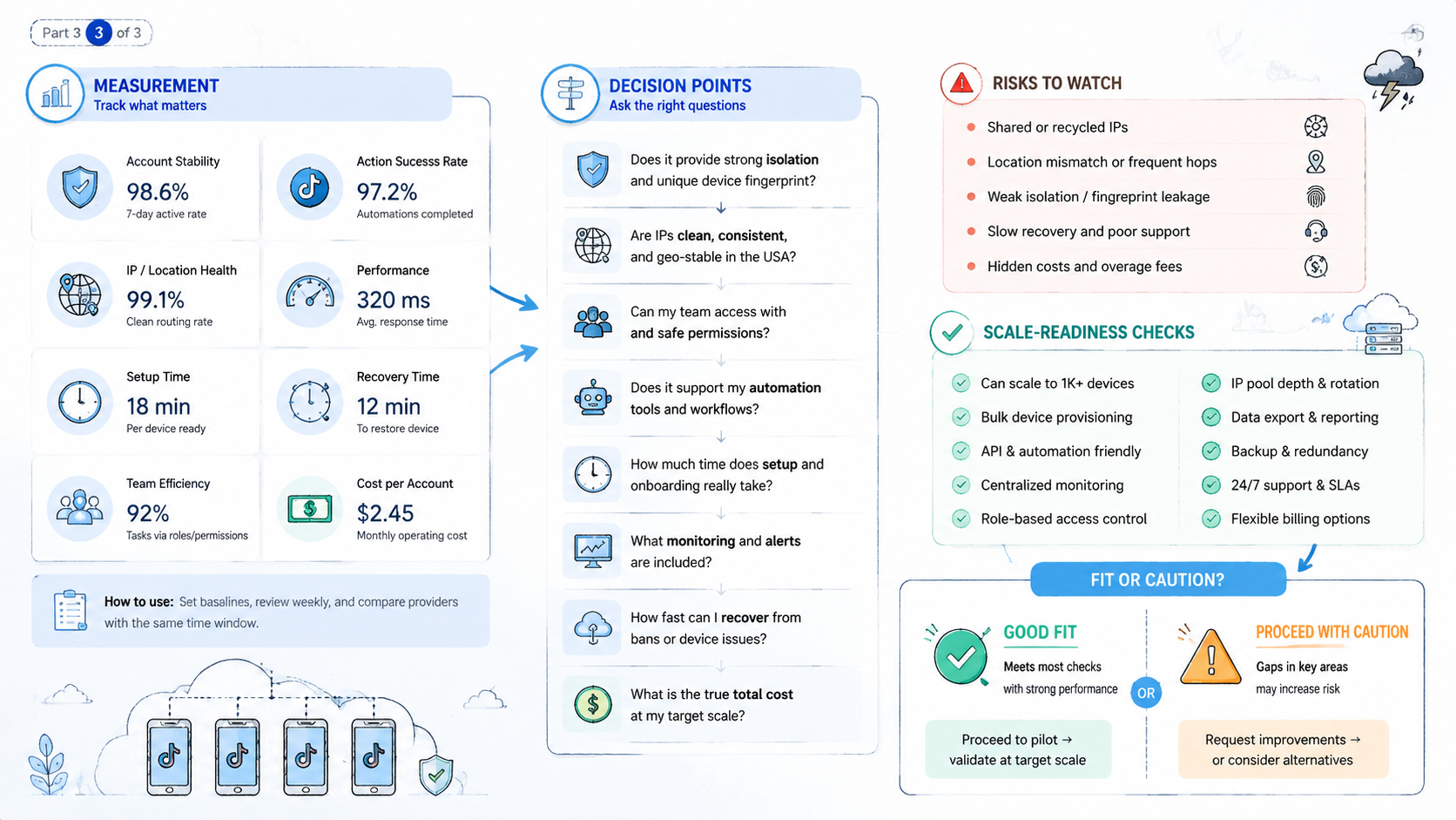 Part 3 explanatory illustration showing What to Look for in a best cloud phone for usa tiktok accounts