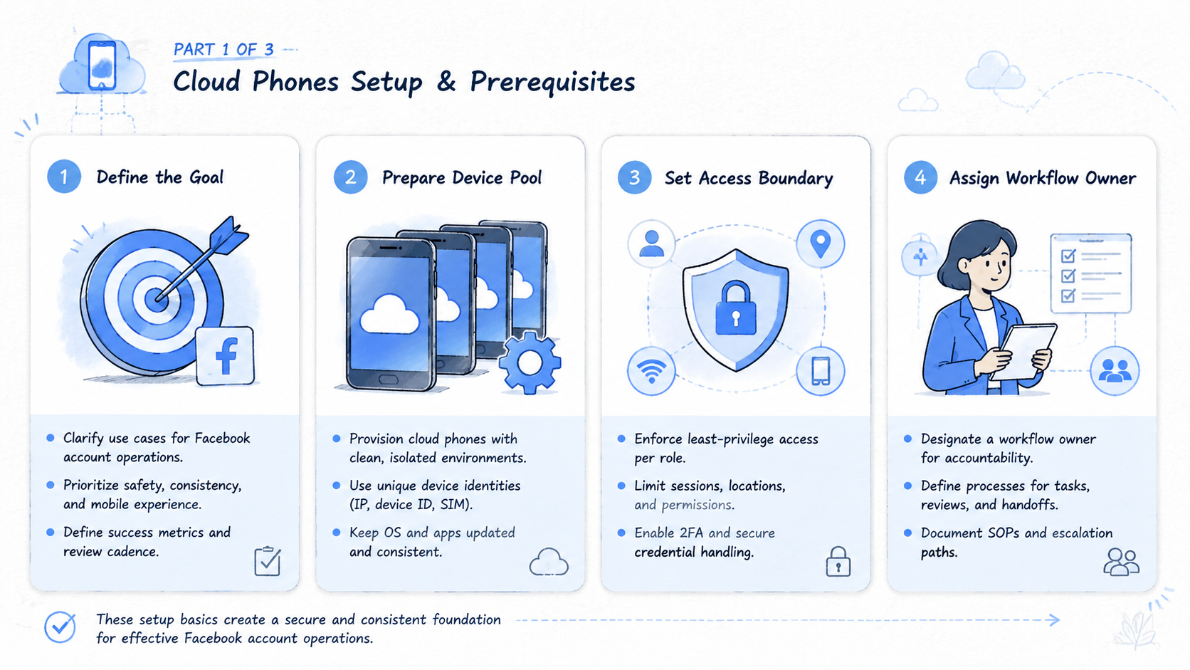 Part 1 explanatory illustration showing What Are Cloud Phones for Facebook Account Operations?