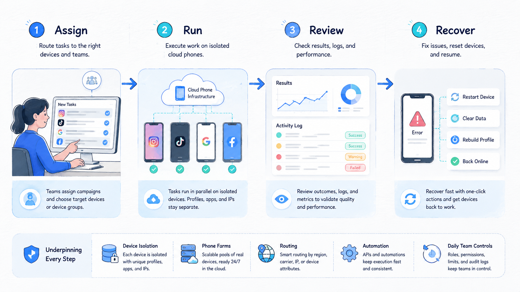 Part 2 explanatory illustration showing Cloud Phone Glossary Basics