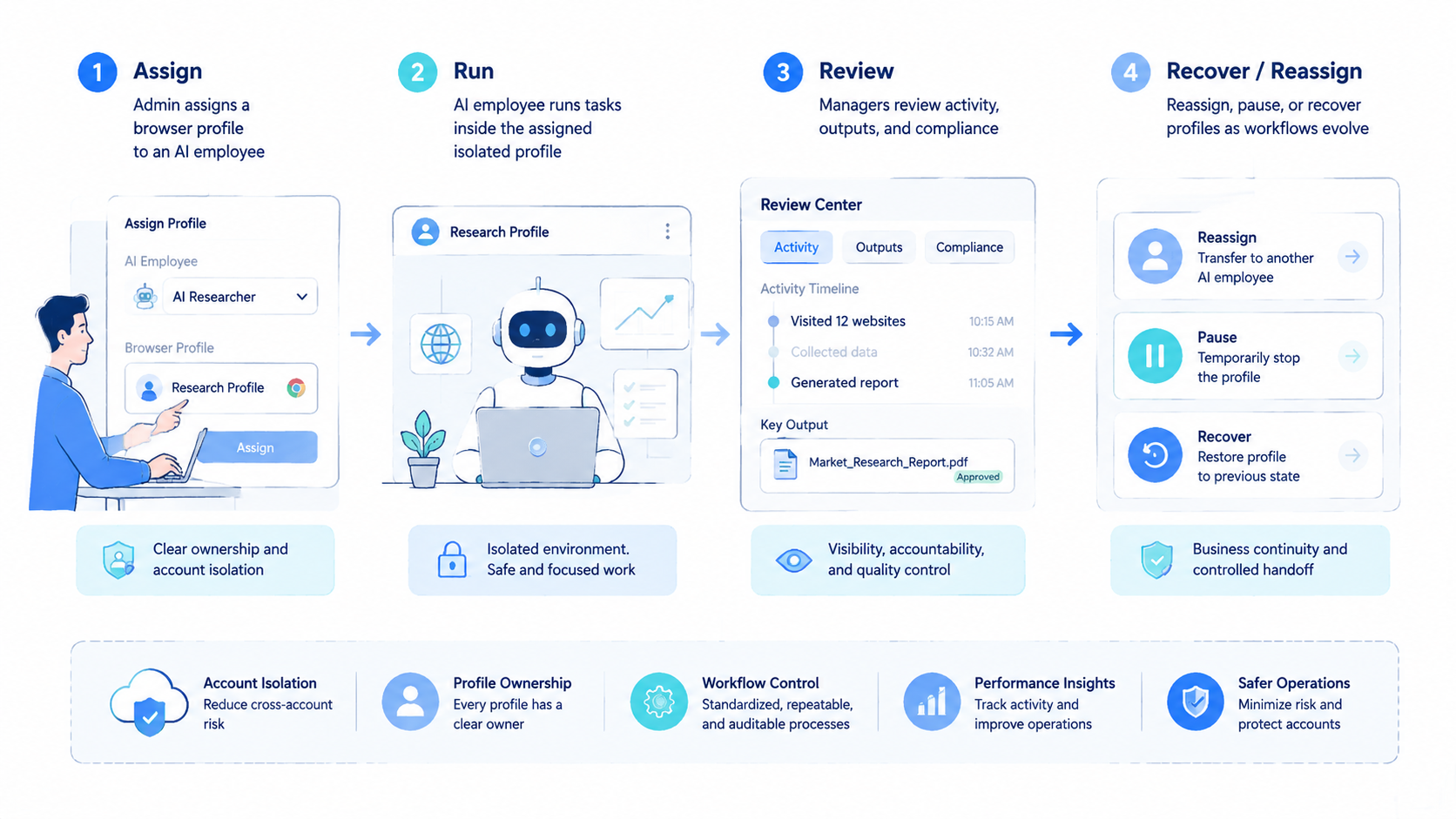 Part 2 explanatory illustration showing What Browser Profile Management Means.