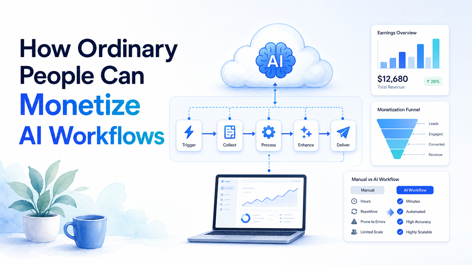 How Ordinary People Can Monetize AI Workflows workflow illustration