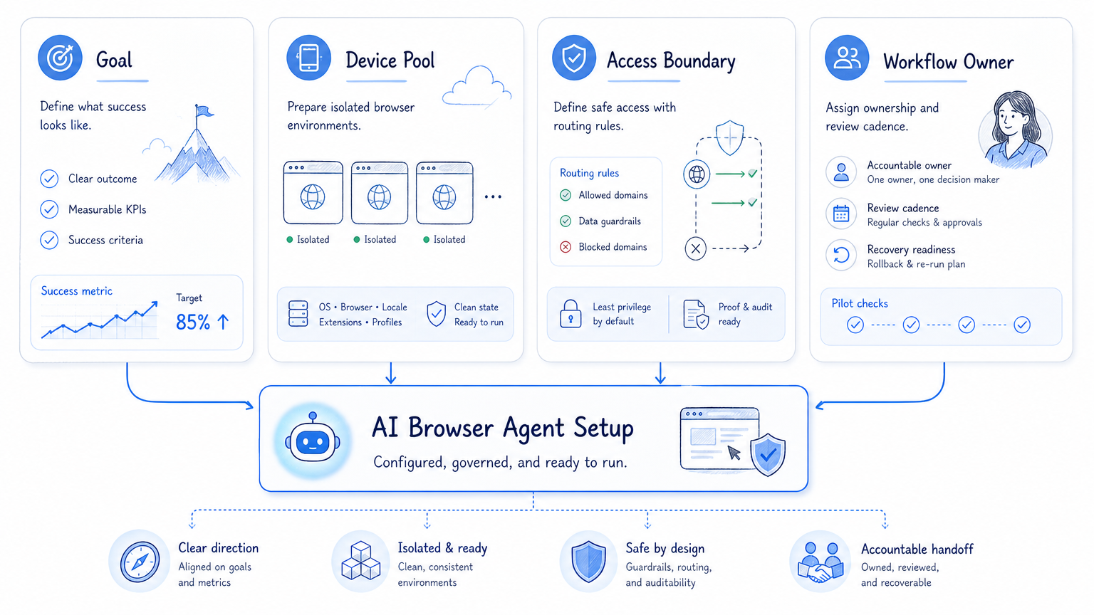 Part 1 explanatory illustration showing AI Browser Agent Control Model