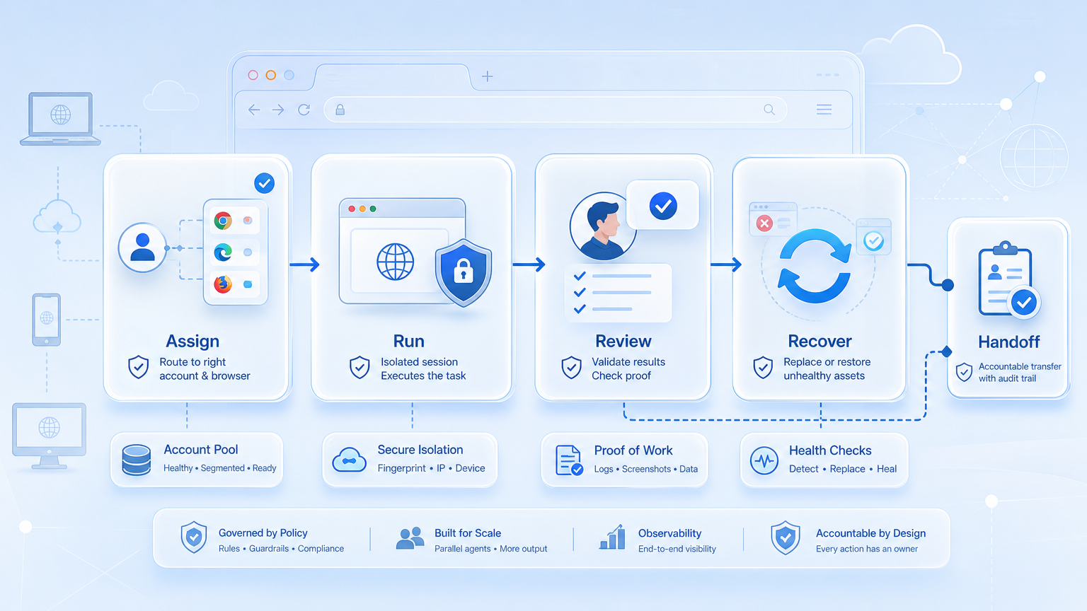 Part 2 explanatory illustration showing AI Browser Agent Control Model