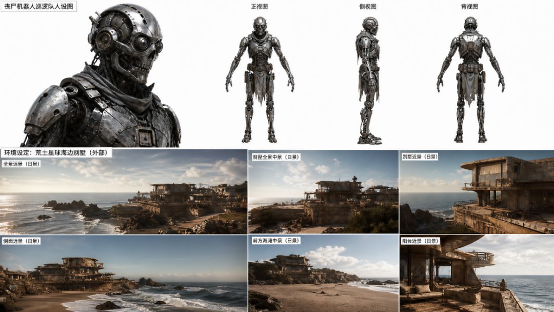 AI short film asset board example