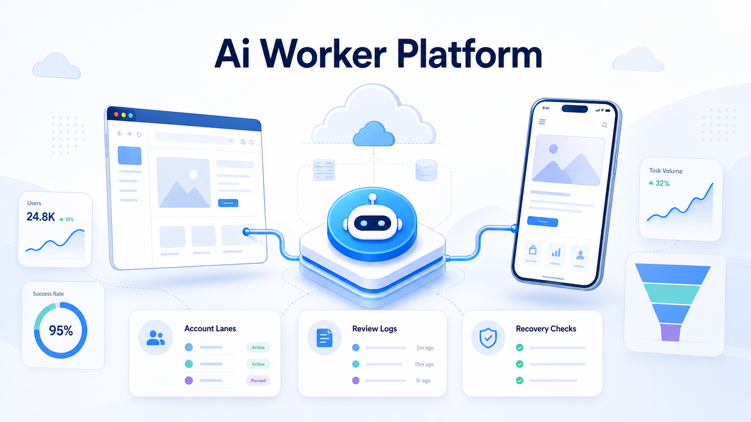 Cover illustration for AI worker platform