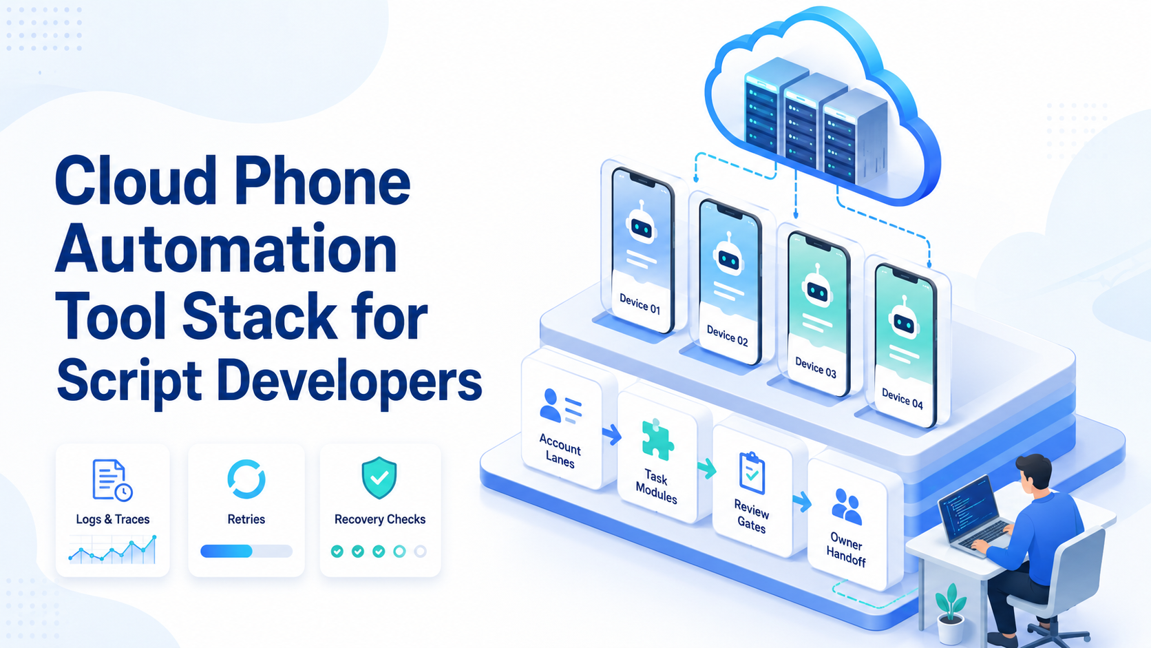Cover illustration for cloud phone automation tool