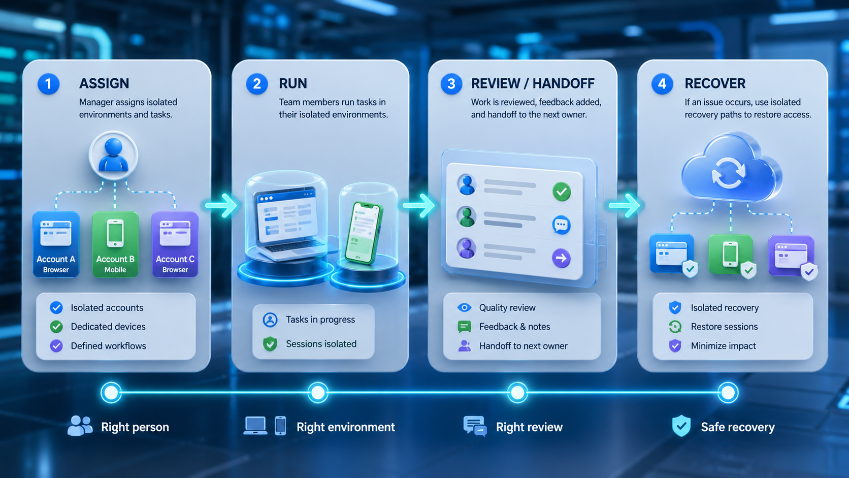 Part 2 explanatory illustration showing What Is an Isolated Environment for Multi-Account Operations?