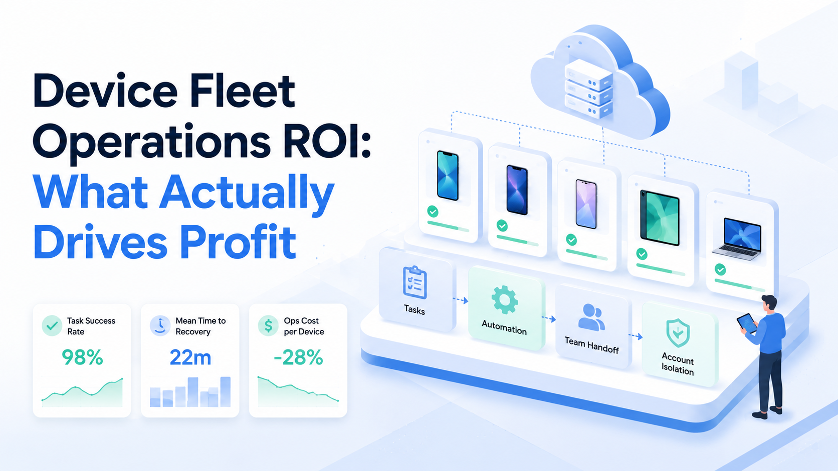 Cover illustration for device fleet operations roi