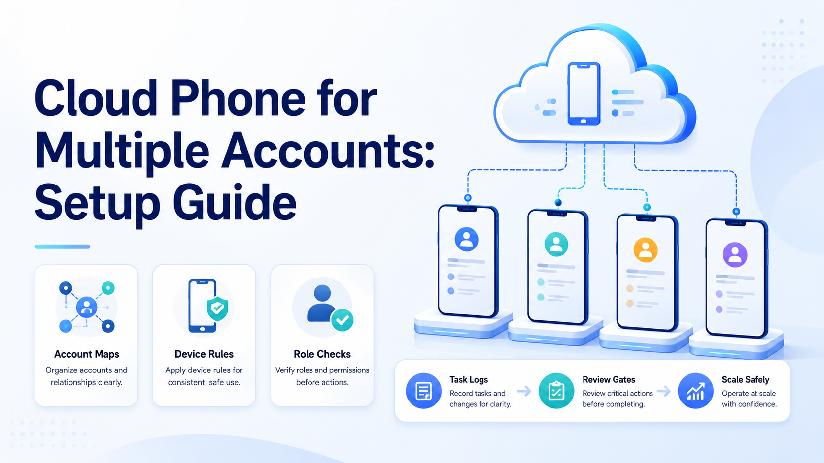 Cover illustration for cloud phone for multiple accounts