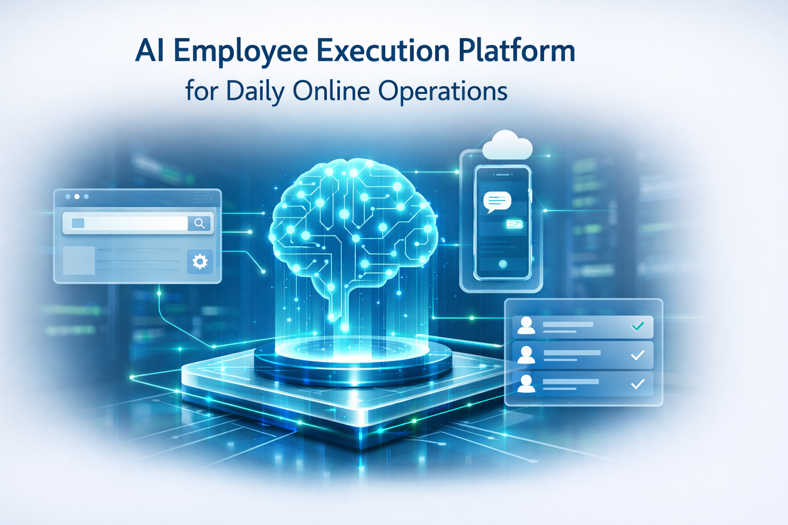 Cover illustration for AI employee execution platform