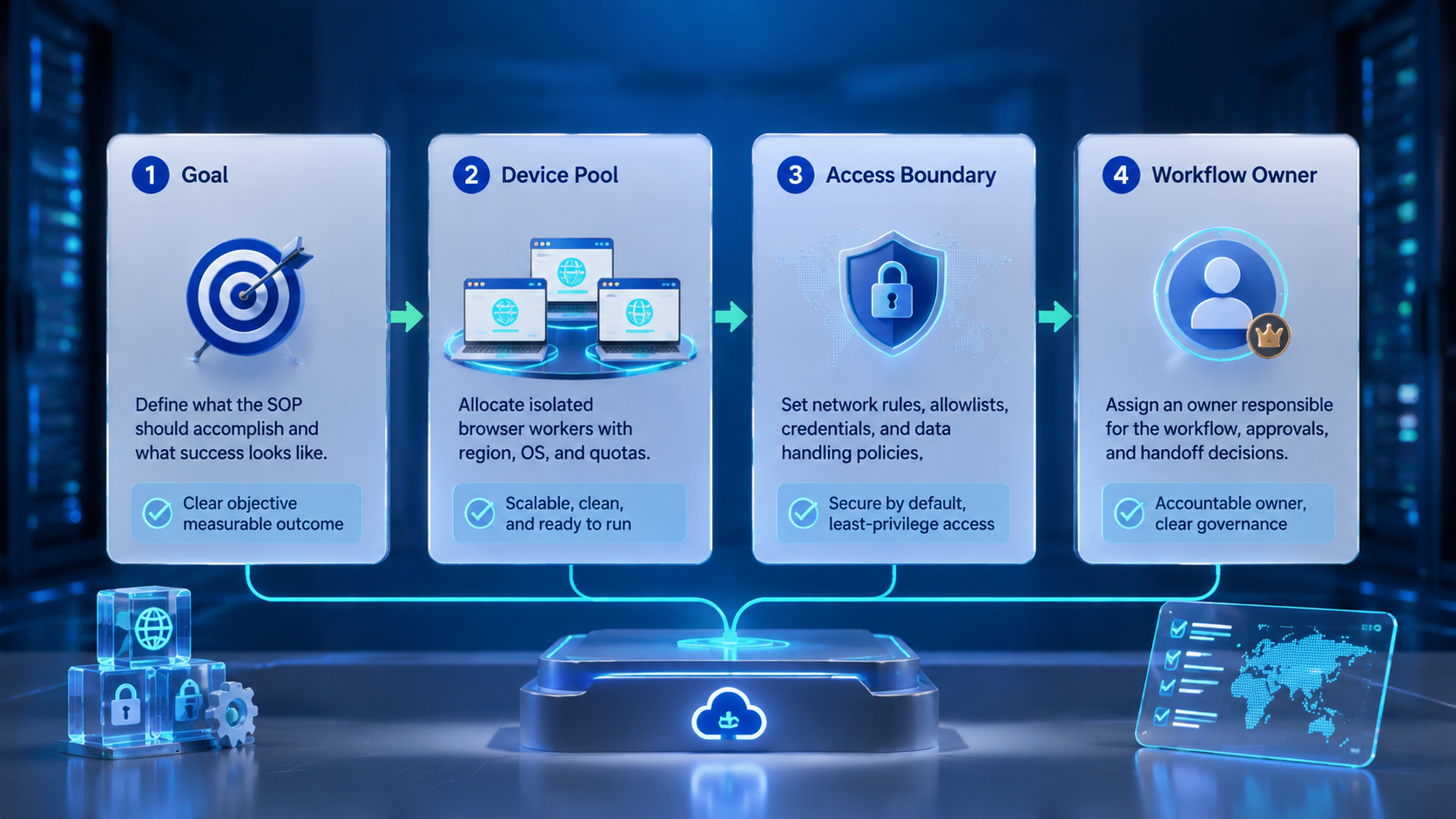 Part 1 explanatory illustration showing What Is an AI Worker Platform for Browser-Based SOPs?