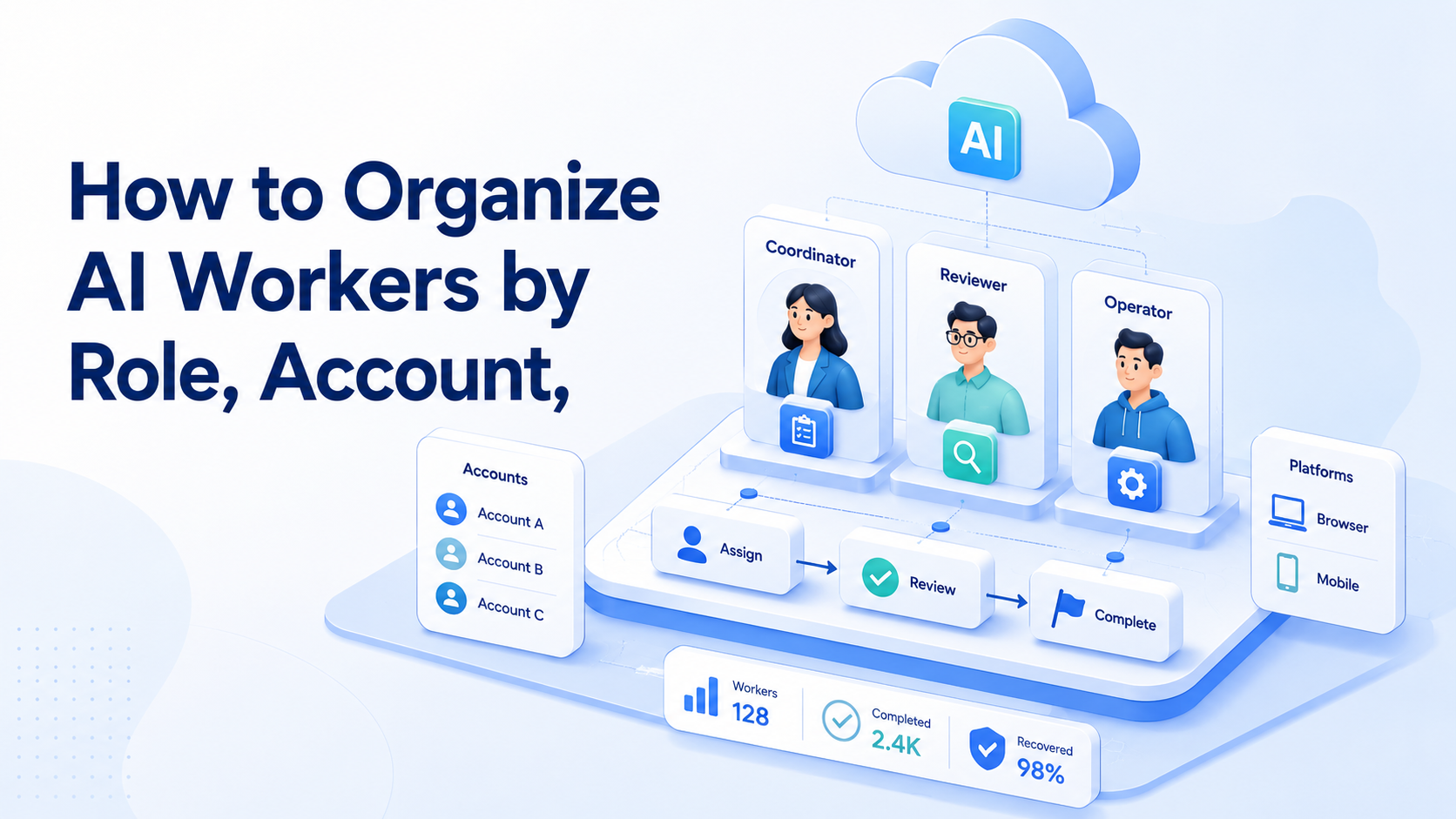 How to Organize AI Workers by Role, Account, and Platform