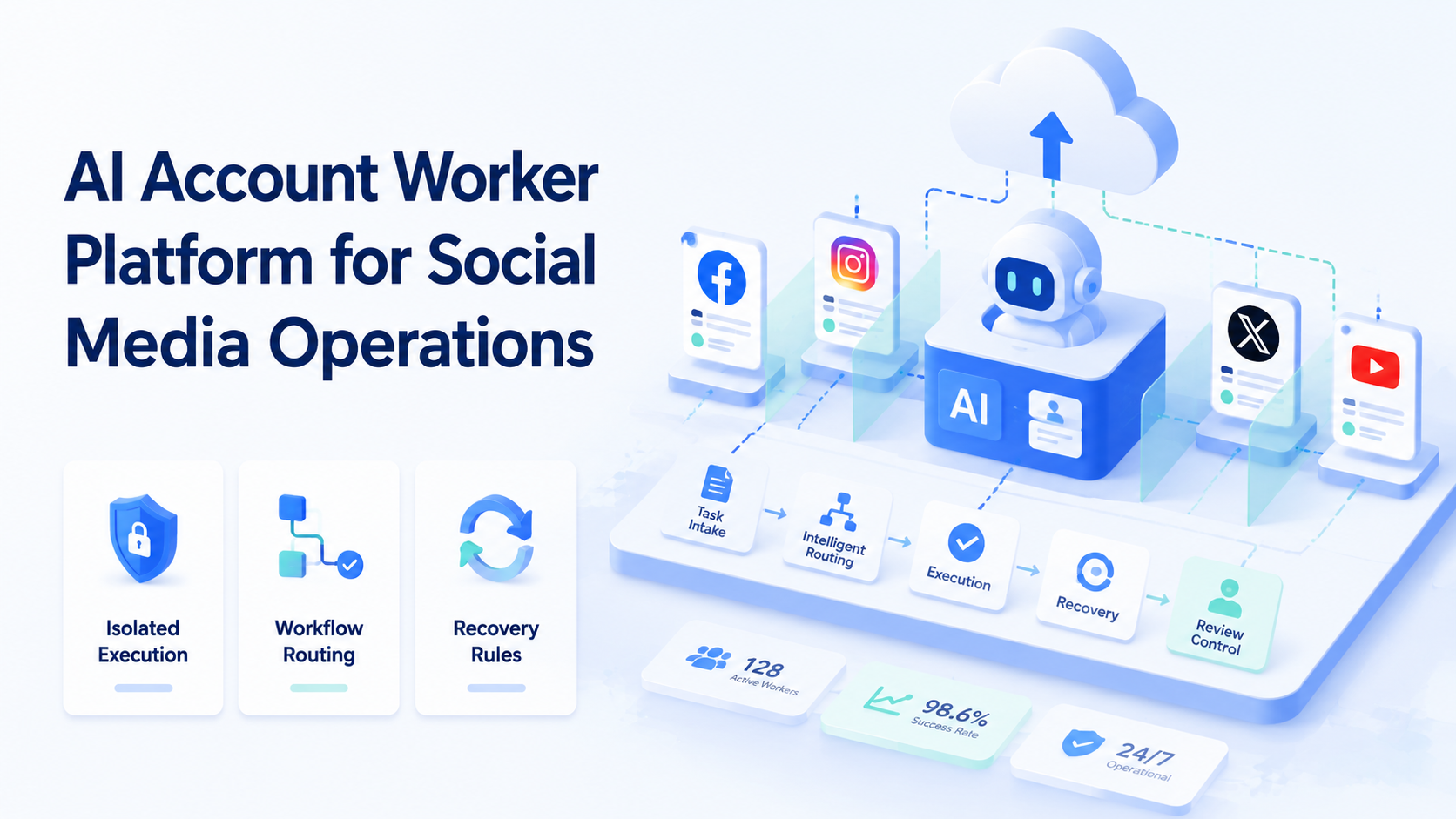Cover illustration for AI Account Worker Platform for Social Media Operations
