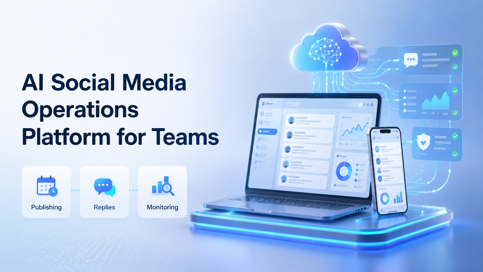 Cover illustration for AI Social Media Operations Platform for Teams
