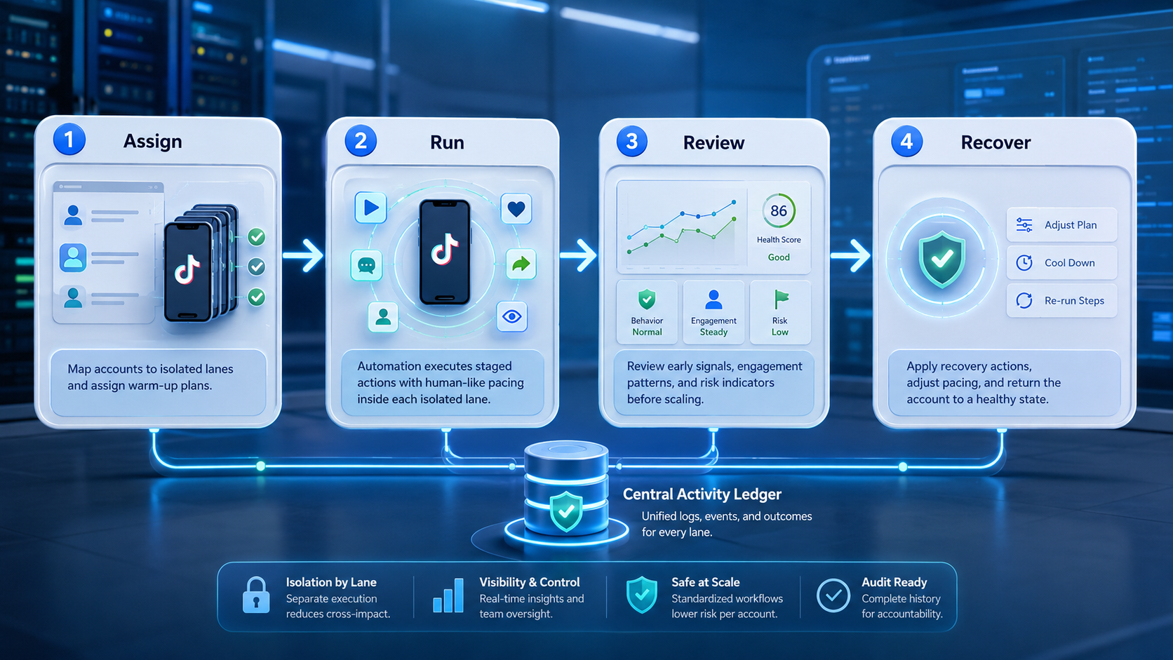 Part 2 explanatory illustration showing What Is TikTok Warm-Up Automation for Safer Account Operations?