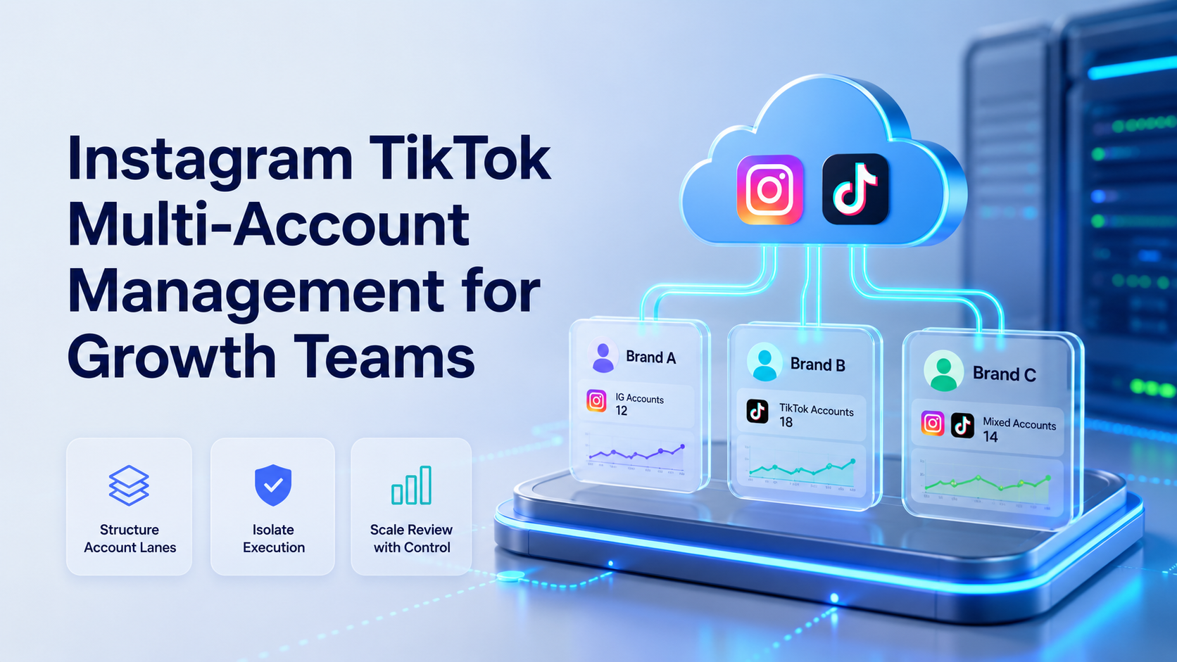 Cover illustration for Instagram TikTok multi-account management