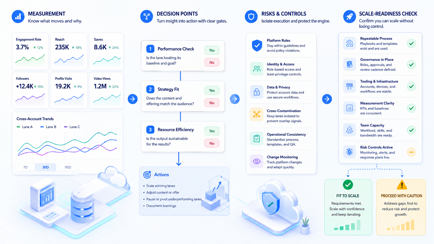 Part 3 explanatory illustration showing The Core Idea Behind Instagram TikTok Multi-Account Management for Growth Teams
