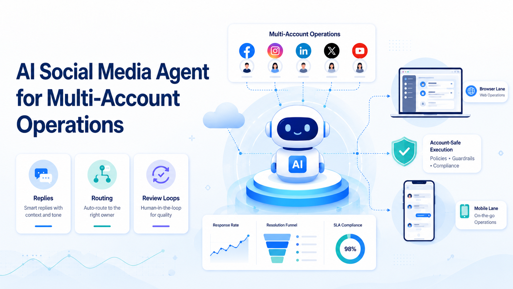 Cover illustration for AI social media agent