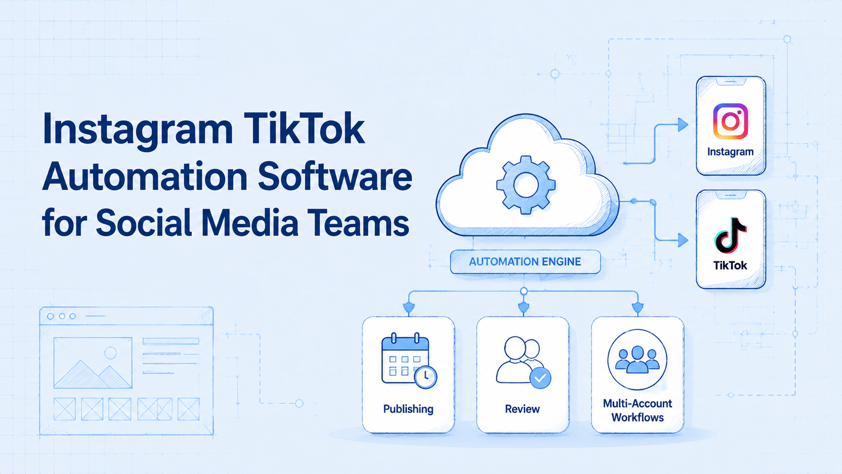 Cover illustration for Instagram TikTok automation software
