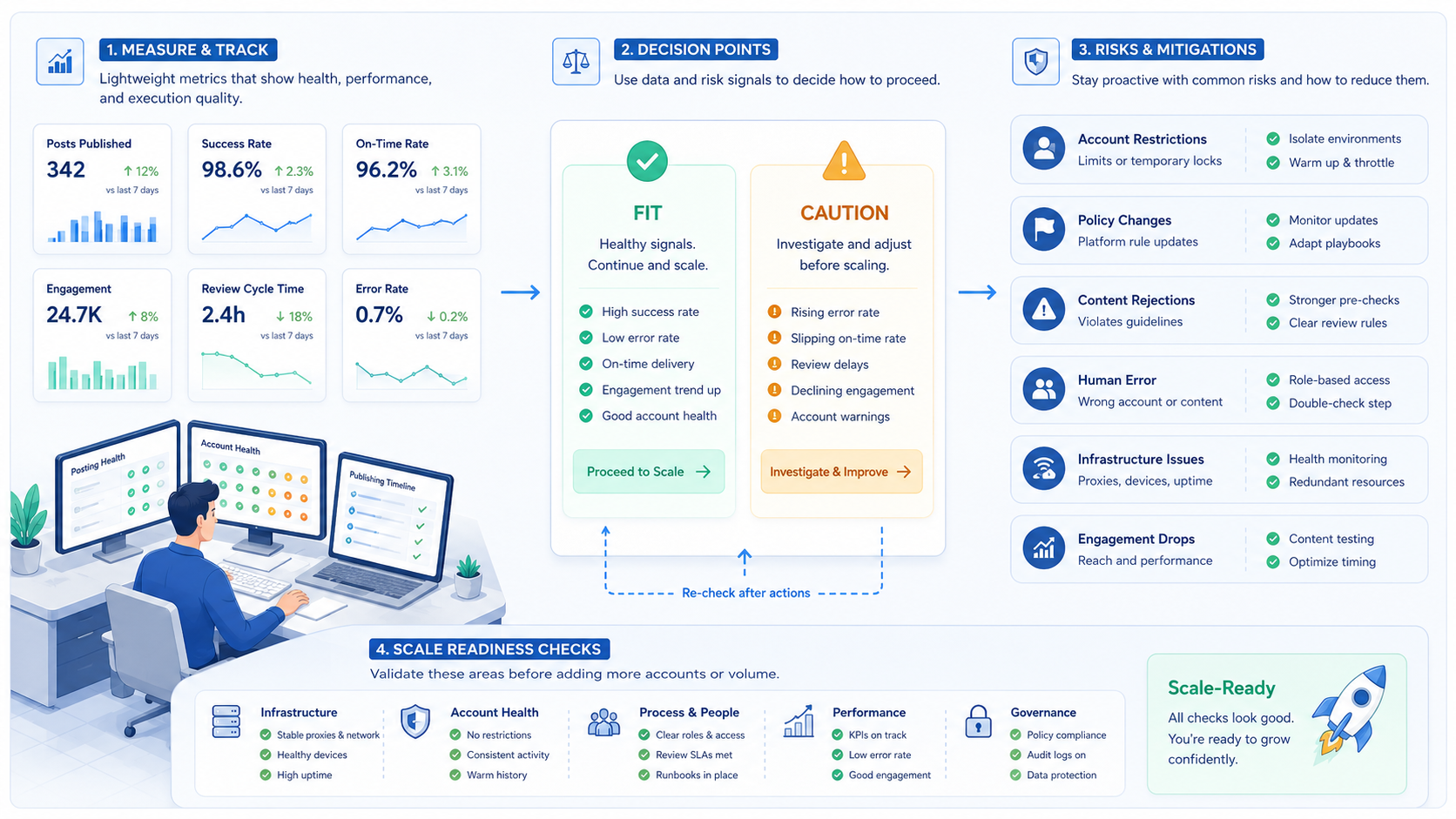 Part 3 explanatory illustration showing What Is Instagram and TikTok Posting Automation for Multi-Account Teams?