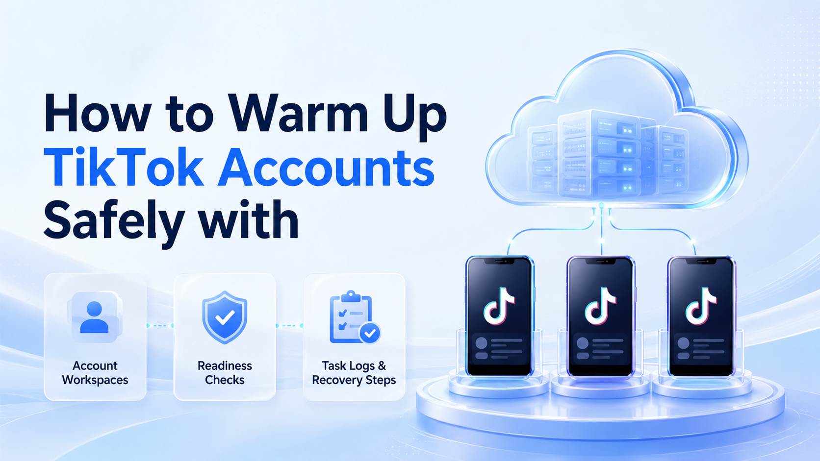 Cover illustration for how to warm up TikTok accounts safely with cloud phones