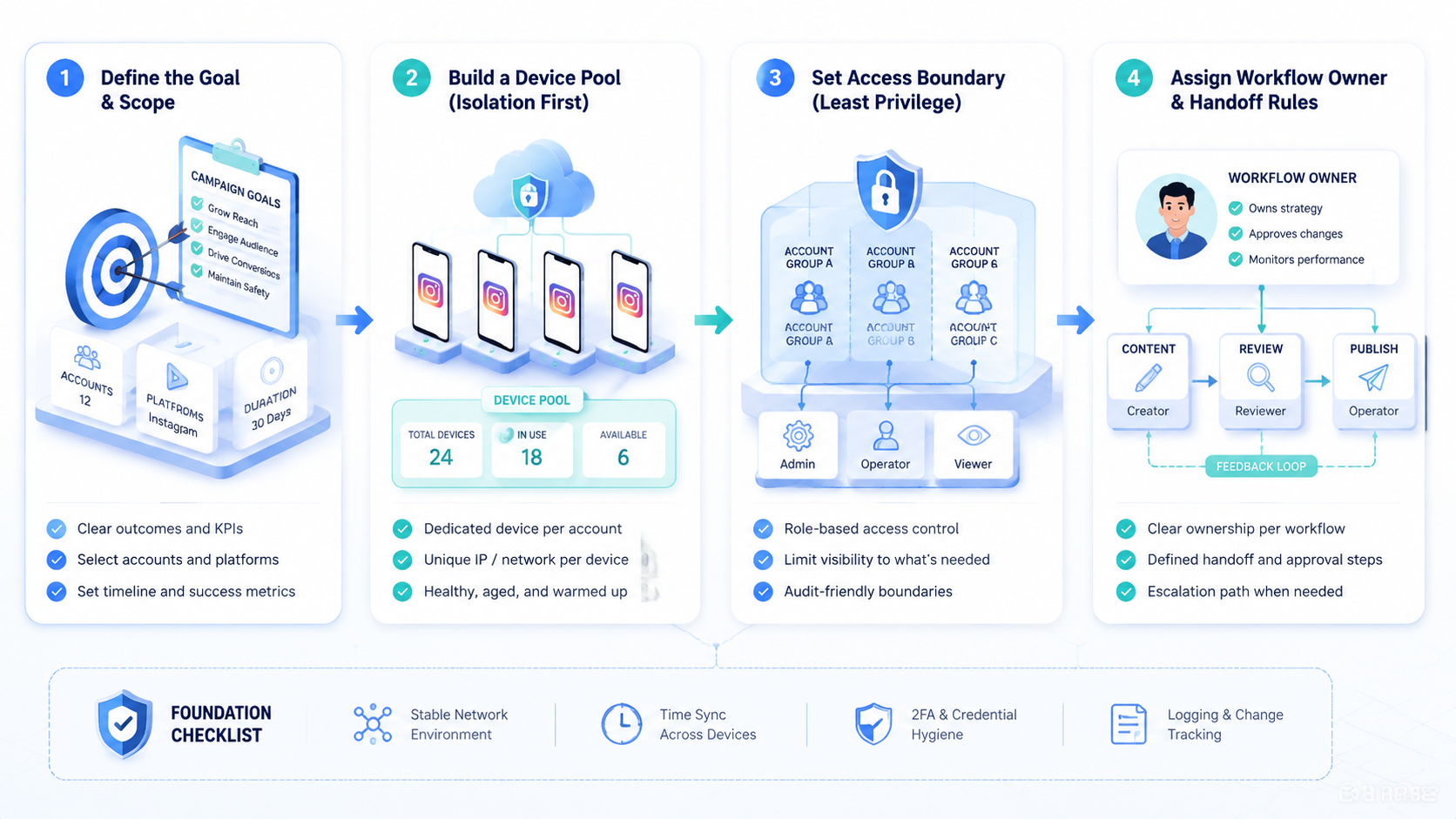 Part 1 explanatory illustration showing The Core Idea Behind Instagram Automation for Multi-Account Teams