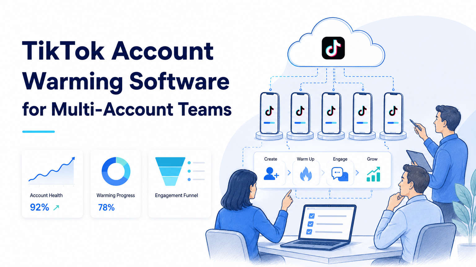 Cover illustration for TikTok account warming software
